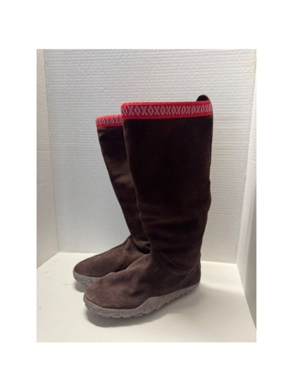 Vintage Nike Air Brown Faux Suede Fur Lined Tall Boots 317063-221 Womens 5 Y2L